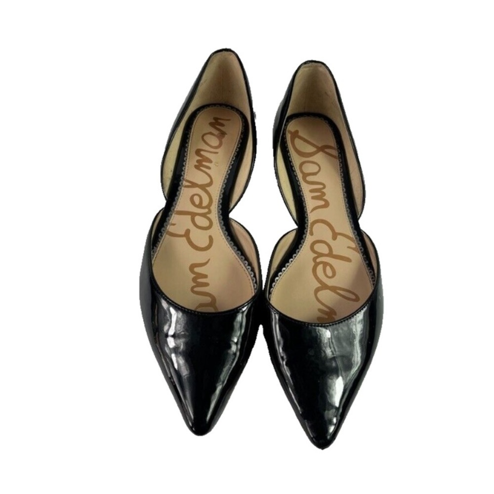 Sam Edelman Flats Womens 8.5 Rodney Black Patent D’Orsay Ballet Pointed Toe